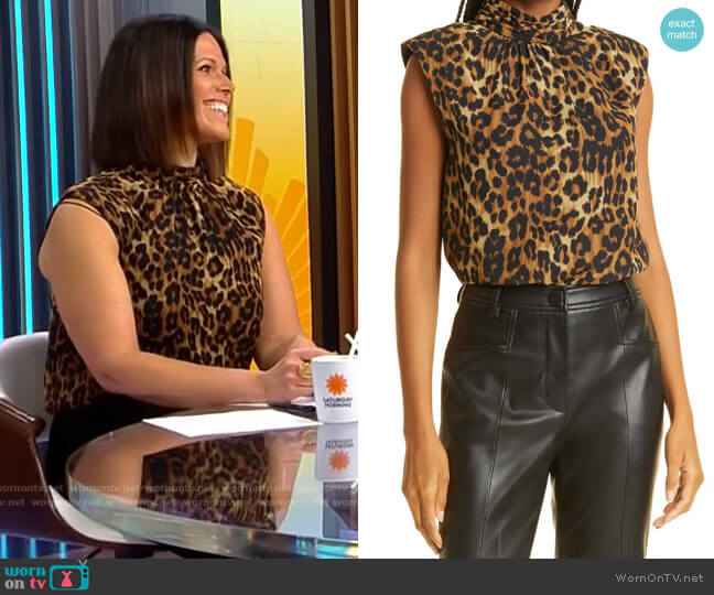 Milly Rori Leopard Top worn by Dana Jacobson on CBS Mornings