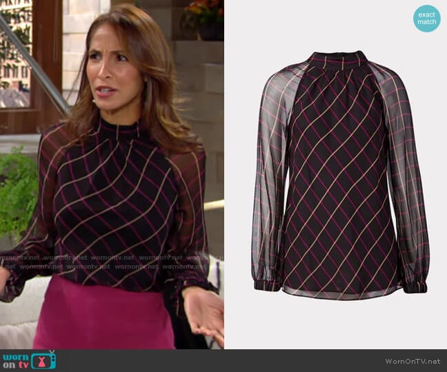 Milly Sioane Blouse worn by Lily Winters (Christel Khalil) on The Young and the Restless