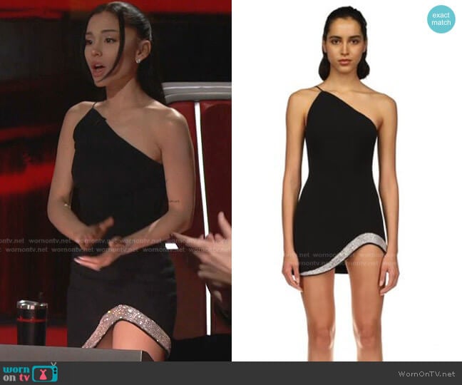 David Koma Embroidered Cady Mini Dress worn by Ariana Grande on The Voice