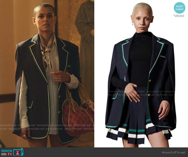Monse Prep School Blazer Cape worn by Julien Calloway (Jordan Alexander) on Gossip Girl