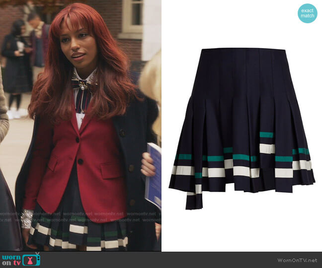 Monse Pleated Mini Skirt worn by Monet de Haan (Savannah Lee Smith) on Gossip Girl