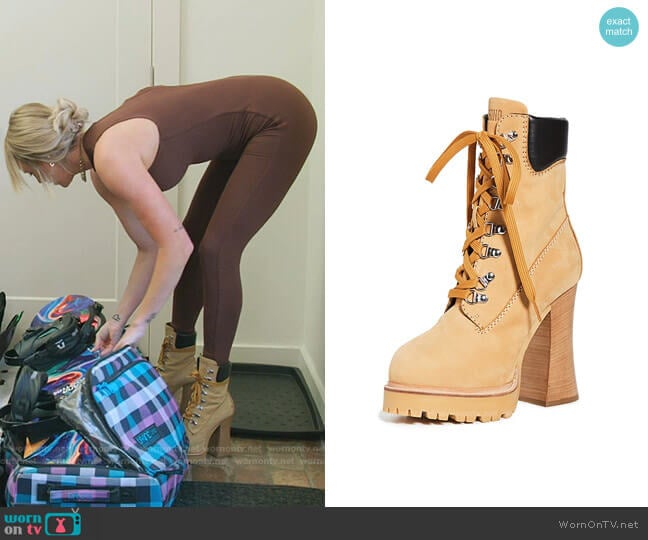 Moschino Platform Lace Up Ankle Boots worn by Whitney Rose on The Real Housewives of Salt Lake City
