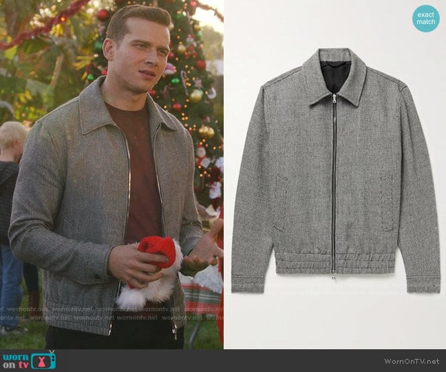 Mr P. Double-Weave Micro-Checked Virgin Wool and Mohair-Blend Blouson Jacket worn by Evan Buckley (Oliver Stark) on 9-1-1