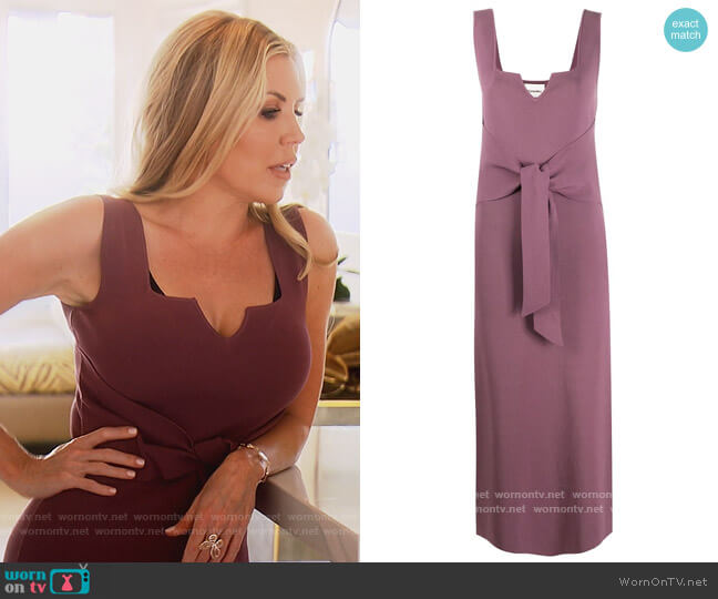 Nanushka Melon tie-front knitted dress worn by Dr. Jen Armstrong on The Real Housewives of Orange County