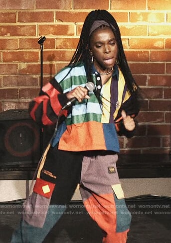 Young Naomi’s striped crop top and pants on Queens