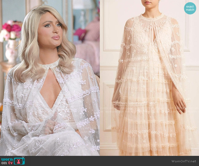 Needle and Thread Eve Sequin Midaxi Cape worn by Paris Hilton on Paris in Love