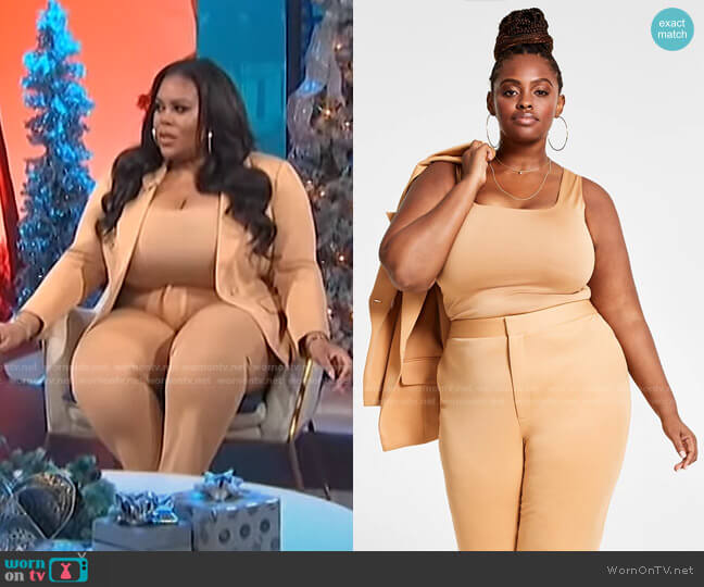 Nina Parker Trendy Plus Size Scoop-Neck Tank Bodysuit worn by Nina Parker on E! News