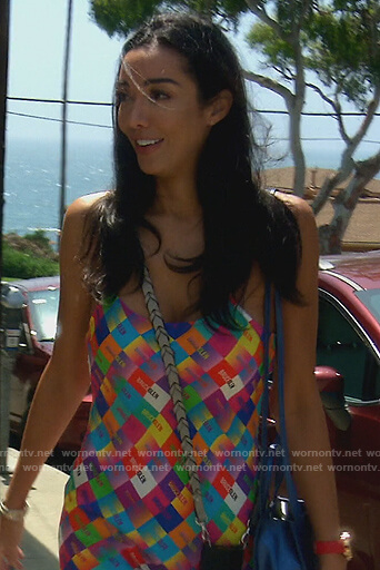 Noella’s multicolored check dress on The Real Housewives of Orange County