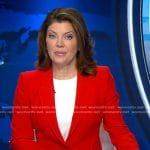 Norah’s red blazer on CBS Evening News