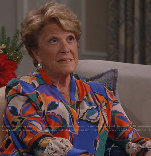 Norma’s floral blouse on B Positive