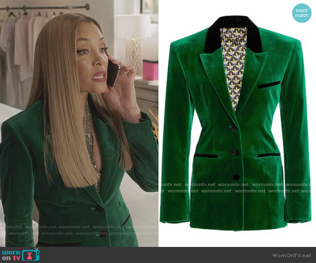 Paco Rabanne Cotton Velvet Blazer worn by Dominique Deveraux (Michael Michele) on Dynasty