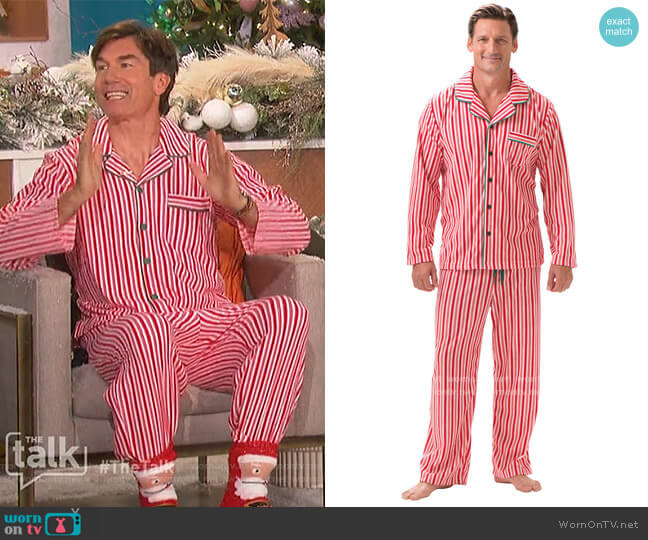 PajamaGram Candy Cane Pajamas worn by Jerry O'Connell on The Talk