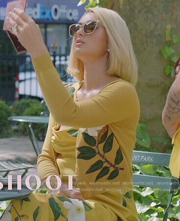 Paris’s yellow floral cardigan on Paris in Love