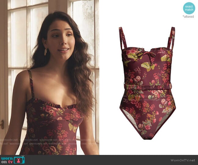 Peony Swimwear Vacation One Piece worn by Luna La (Zión Moreno) on Gossip Girl