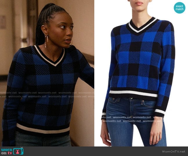 Rag and Bone Gabby Plaid Sweater worn by Whitney Chase (Alyah Chanelle Scott) on The Sex Lives of College Girls