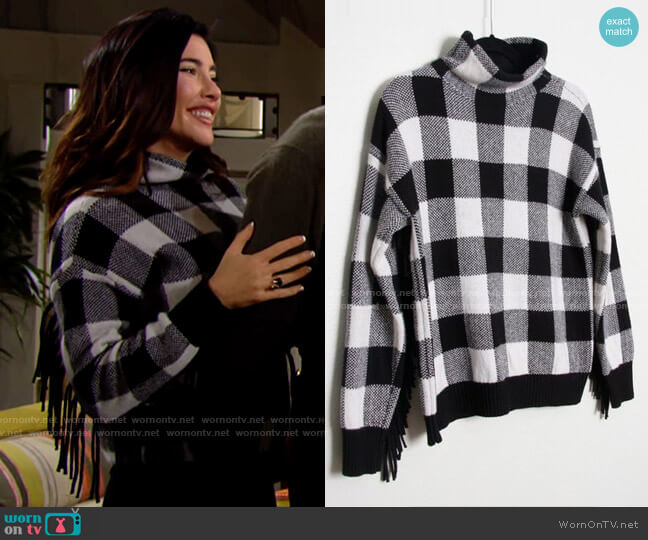 LAUREN Ralph Lauren Buffalo Plaid Sweater worn by Steffy Forrester (Jacqueline MacInnes Wood) on The Bold and the Beautiful