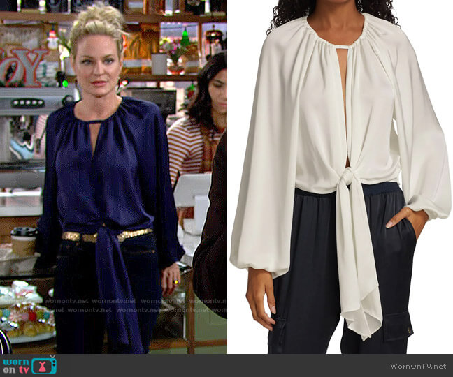 Ramy Brook Adley Top worn by Sharon Newman (Sharon Case) on The Young and the Restless