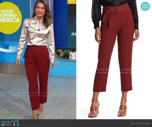 Reiss Cacey Pleated Front Trousers worn by Ginger Zee on Good Morning America