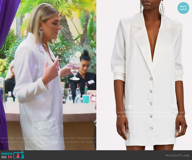 Retrofete Blake Relaxed Silk Blazer Mini Dress worn by Gina Kirschenheiter on The Real Housewives of Orange County