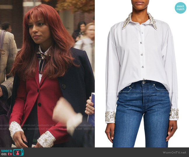 Retrofete Reagan Embellished Top worn by Monet de Haan (Savannah Lee Smith) on Gossip Girl