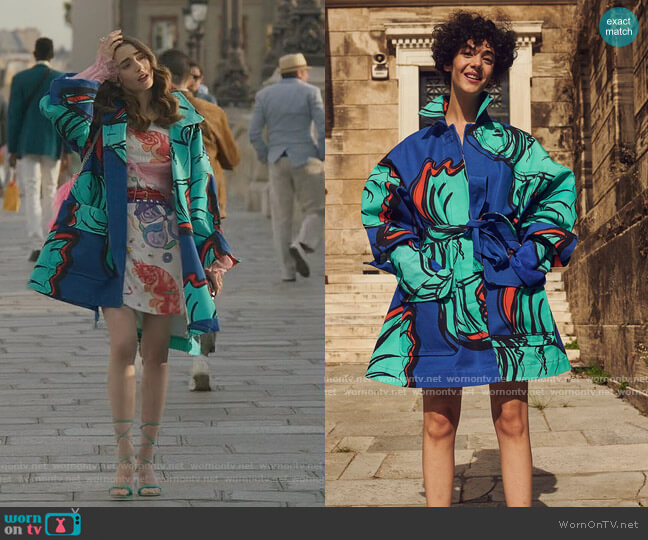 Rianna + Nina Blu Caban Jacket Roberta worn by Emily Cooper (Lily Collins) on Emily in Paris