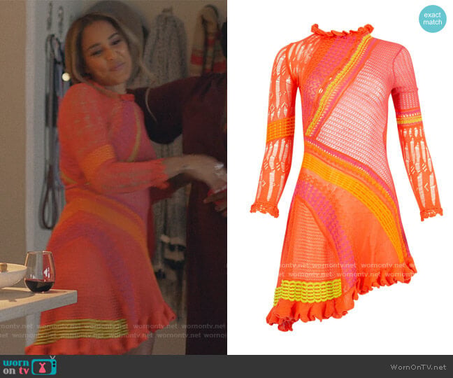 Roberta Einer Ali Mini Dress Coral Red worn by Tiffany DuBois (Amanda Seales) on Insecure