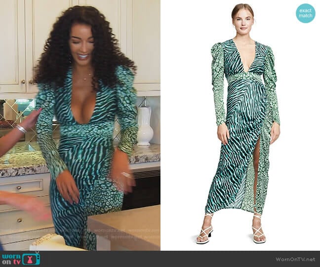Rococo Sand Long Dress worn by Noella Bergener on The Real Housewives of Orange County
