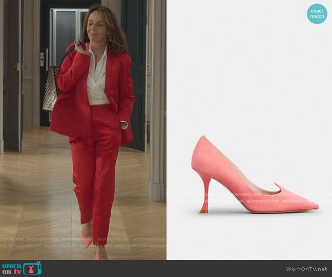 Roger Vivier I Love Vivier Pumps in Suede worn by Sylvie (Philippine Leroy-Beaulieu) on Emily in Paris