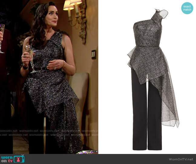 Roland Mouret Sumter Jumpsuit worn by Quinn Fuller (Rena Sofer) on The Bold and the Beautiful