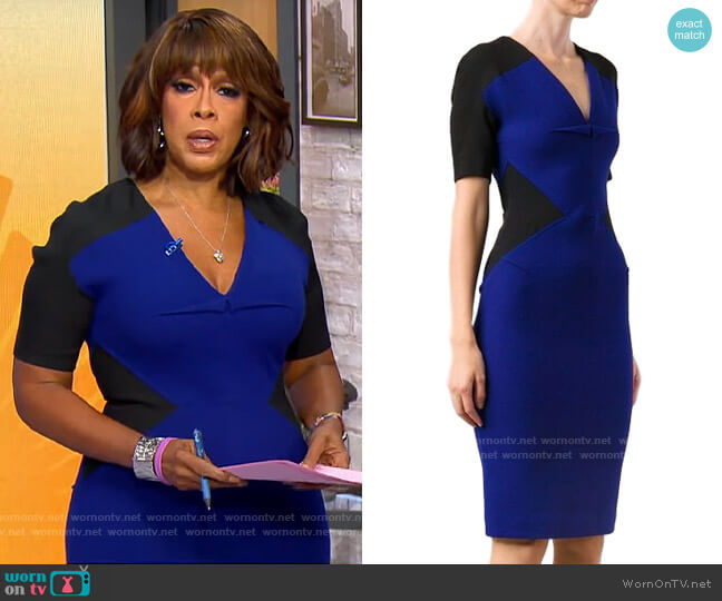 Roland Mouret Nabis Dress worn by Gayle King on CBS Mornings