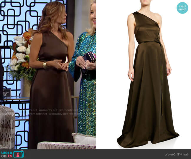 Rosetta Getty One-Shoulder Wrapped Gown worn by Phyllis Summers (Michelle Stafford) on The Young and the Restless