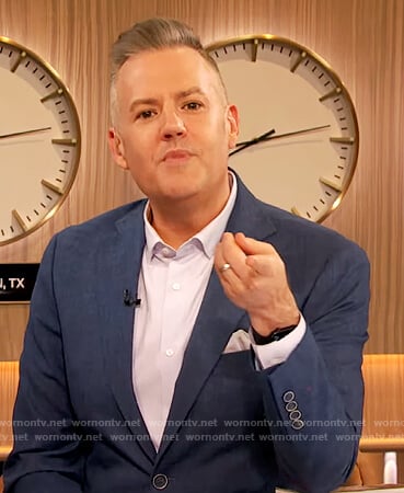 Ross’s navy blazer on The Drew Barrymore Show