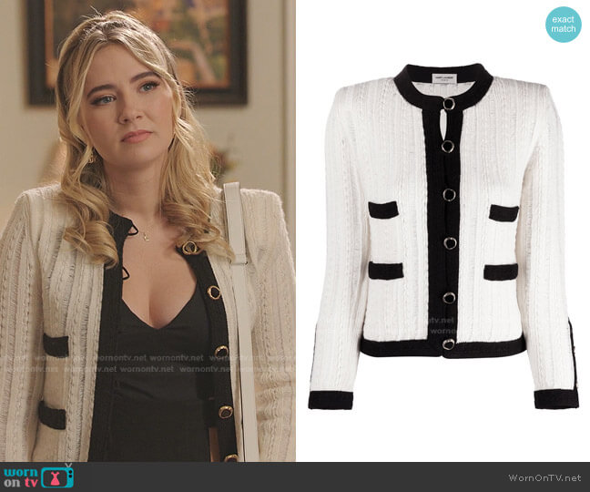 Saint Laurent Tailored Ribbed Wool Jacket worn by Amanda Carrington (Eliza Bennett) on Dynasty