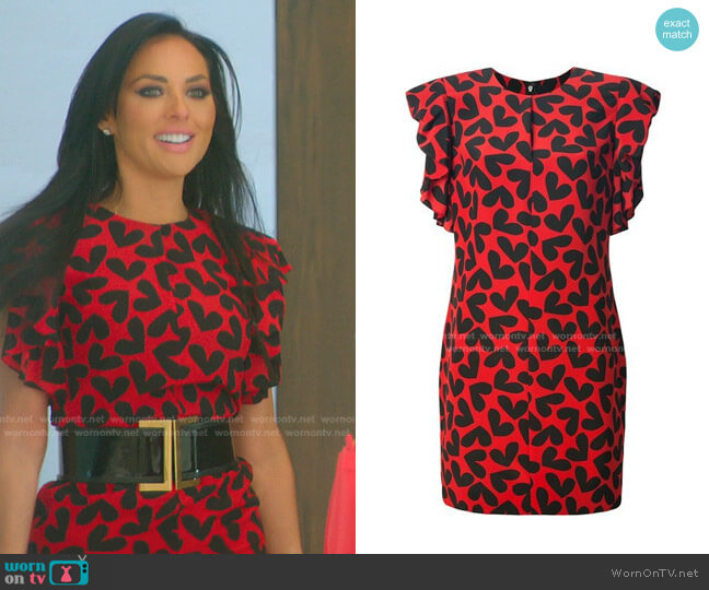 Saint Laurent Heart Print Dress worn by Vanessa Villela on Selling Sunset