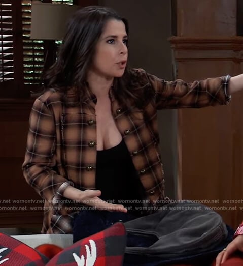 Sam’s brown plaid military jacket on General Hospital