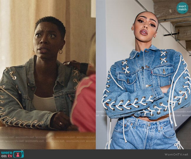 Samaria Leah Jessie Denim Jacket worn by Molly Carter (Yvonne Orji) on Insecure