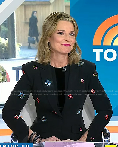 Savannah’s black embellished blazer on Today