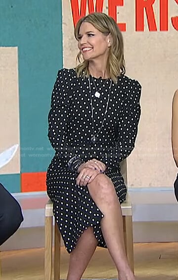Savannah’s black polka dot dress on Today