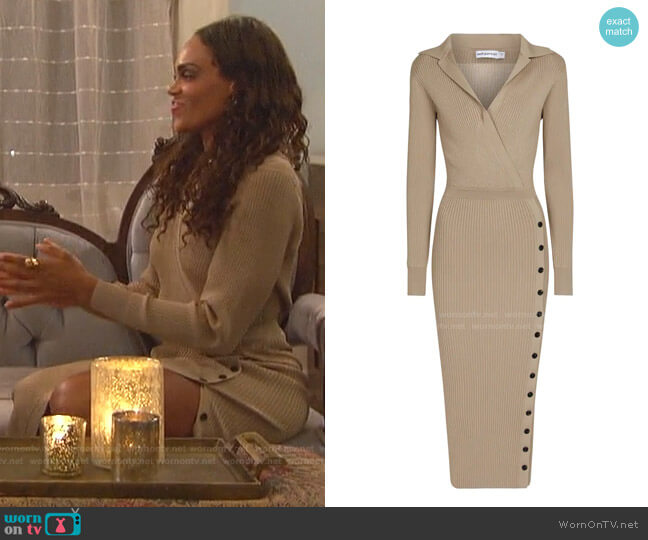 Self Portrait Ribbed Knit Dress worn by Michelle Young on The Bachelorette