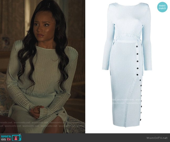 Self Portrait Ribbed Knit Dress worn by Lauren Dupont (Rhyon Nicole Brown) on Our Kind of People