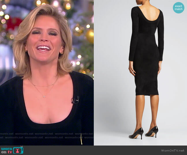 Sergio Hudson Sheared Boucle Body-Con Dress worn by Sara Haines on The View