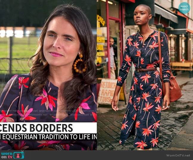 Sezane Vicky Dress worn by Lilia Luciano on CBS Mornings