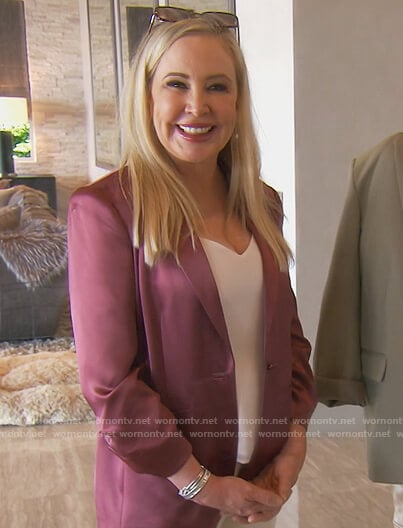 Shannon’s pink satin blazer on The Real Housewives of Orange County