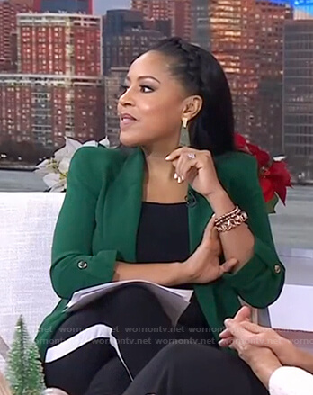 Sheinelle’s green roll-up sleeve jacket on Today