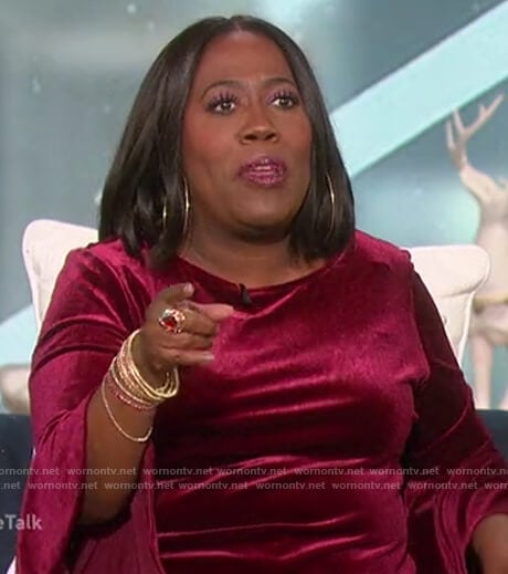 Sheryl’s burgundy velvet top on The Talk