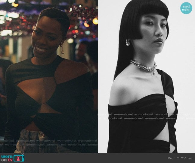 Sid Neigum Inverse Tension Top worn by Molly Carter (Yvonne Orji) on Insecure