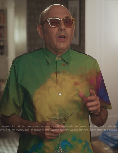 Stanford’s green tie dye shirt on And Just Like That