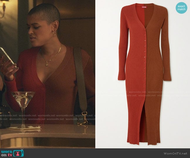 Staud Shoko Dress worn by Julien Calloway (Jordan Alexander) on Gossip Girl