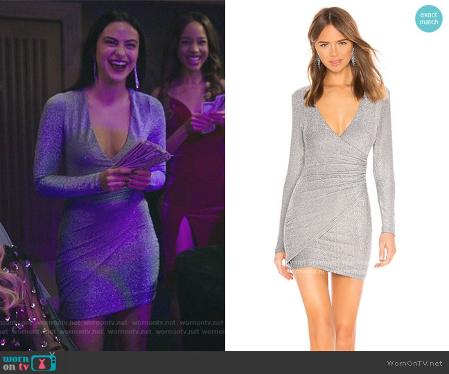 Superdown Laurie Wrap Dress worn by Veronica Lodge (Camila Mendes) on Riverdale