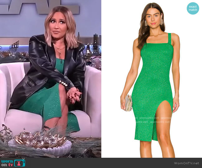 Superdown Zoe Square Neck Dress worn by Adrienne Houghton on The Real